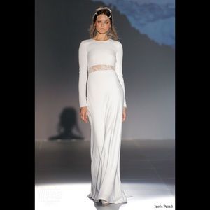 Jesus Peiro long sleeve crepe wedding gown 6057